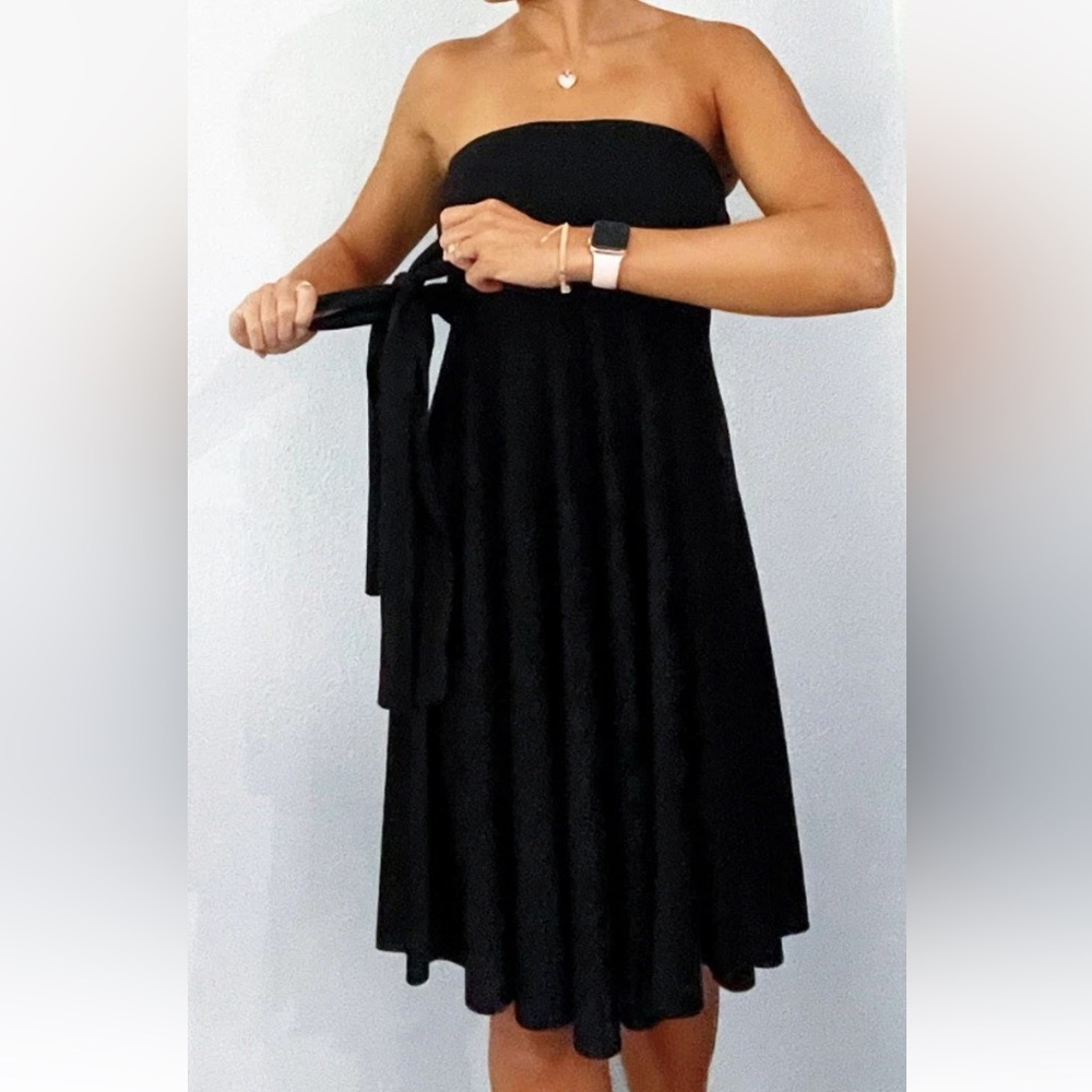Elan Strapless Black Light Dress Sz S